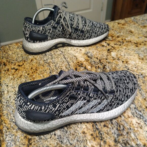 Adidas Pureboost Legend Ink Running Shoes Blue CG2988 Space Dye Men's Sz 7.5 - Picture 5 of 12